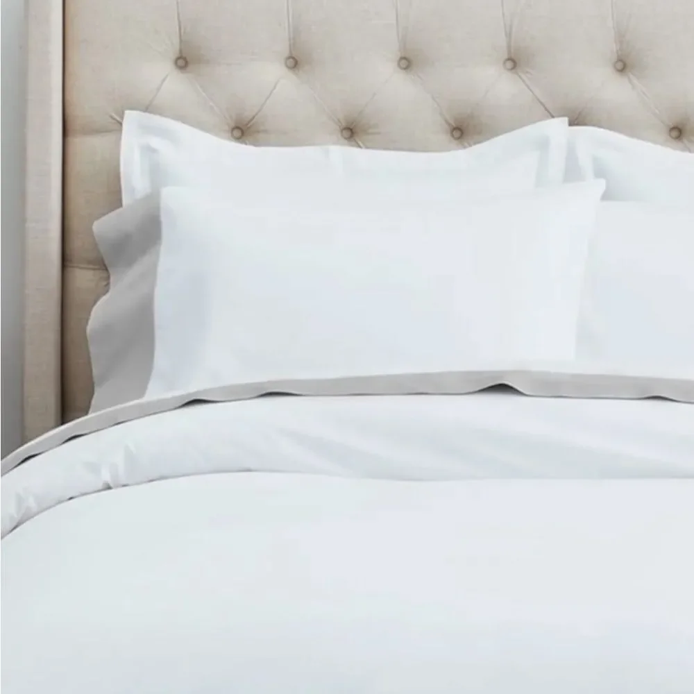 Boll & Branch Organic Signature colorblock sheet set White Pewter